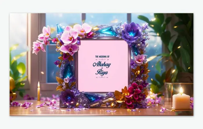 Luxurious 3D Floral Frame Wedding Invitation Slideshow